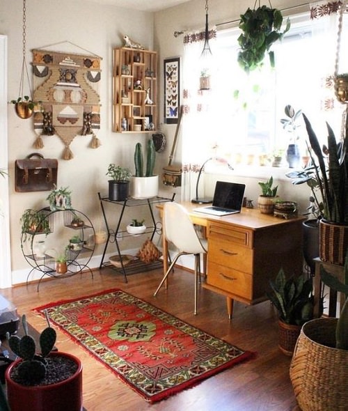 20 Beautiful Boho Office Decor Ideas » Lady Decluttered